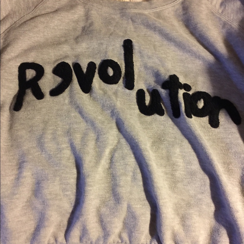 Selected Femme REVOLUTION Grey  Crop Sweatshirt XL - Picture 2 of 6